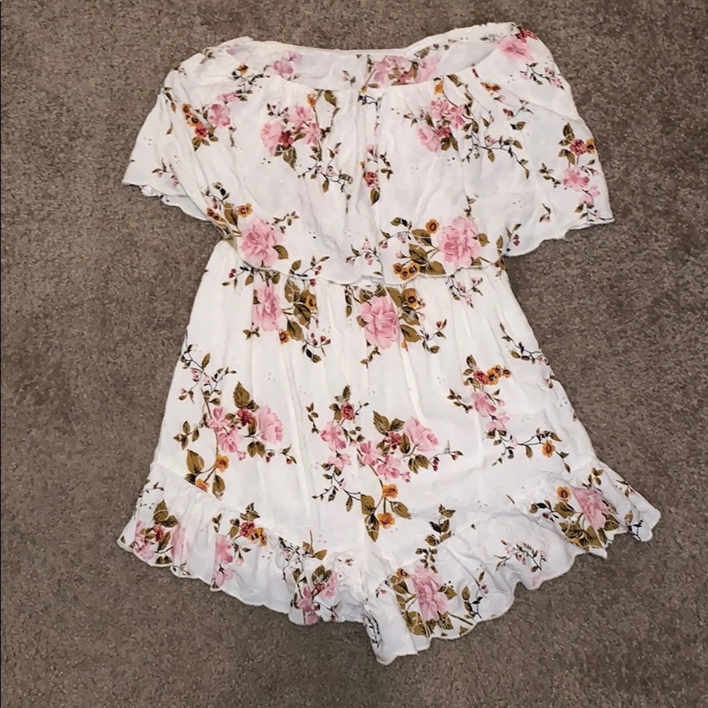 White floral romper
